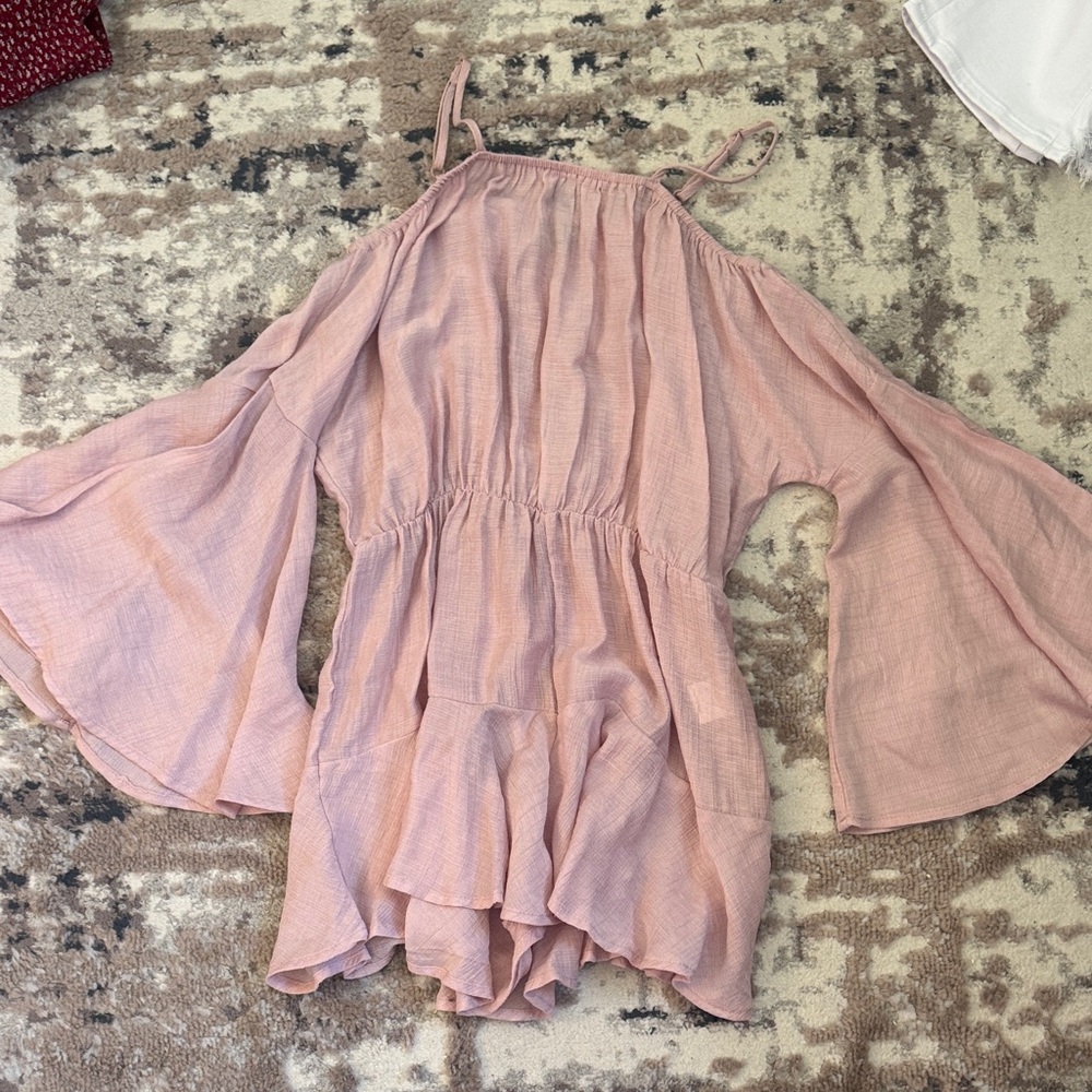 Women's Pink Off-Shoulder romper